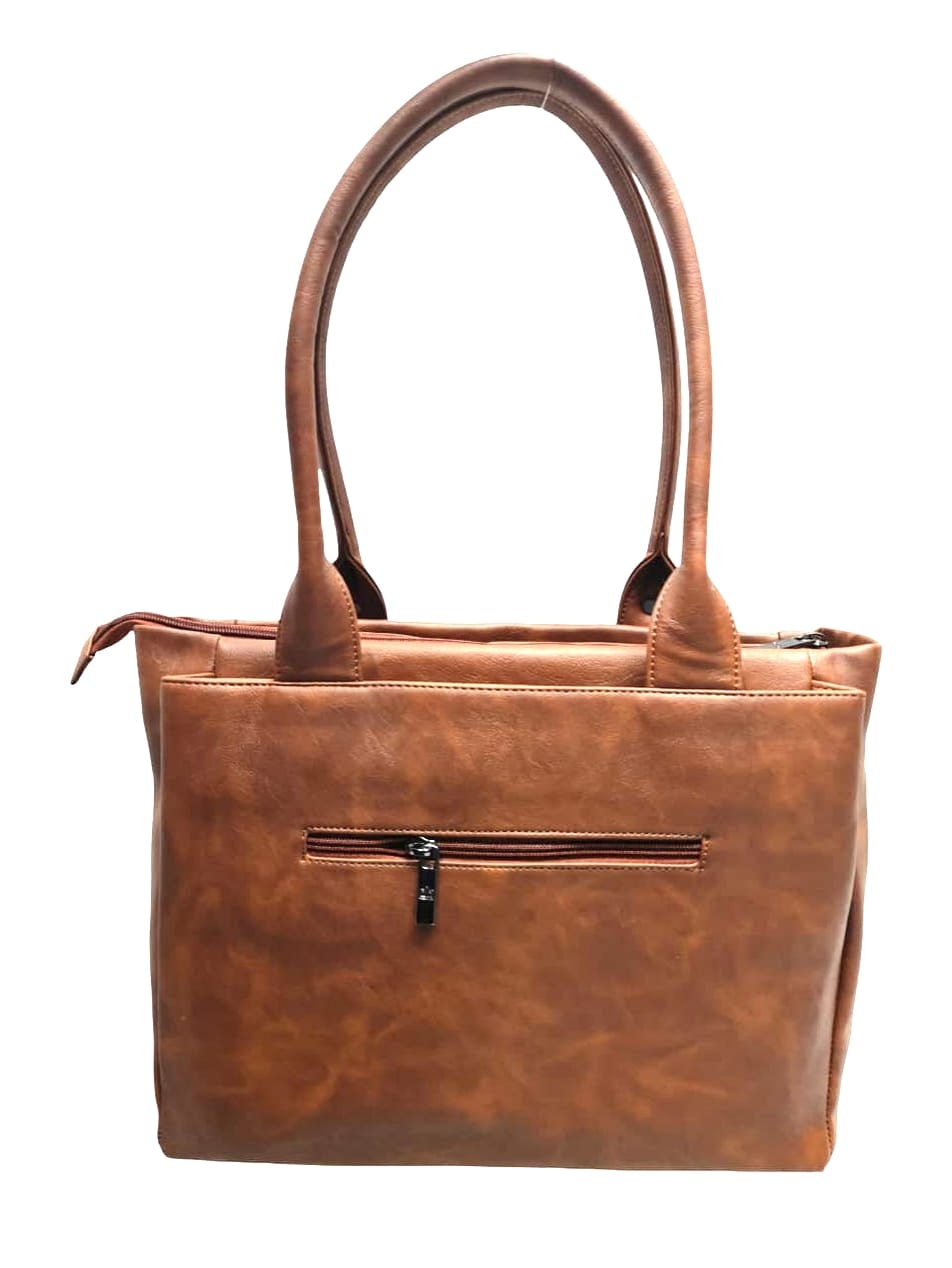 Dhariwal LAB-9916 Women’s Tote Handbag | 3 Main Compartments, 1 Side Zipper & Twin Handles | Premium PU Leather Bag