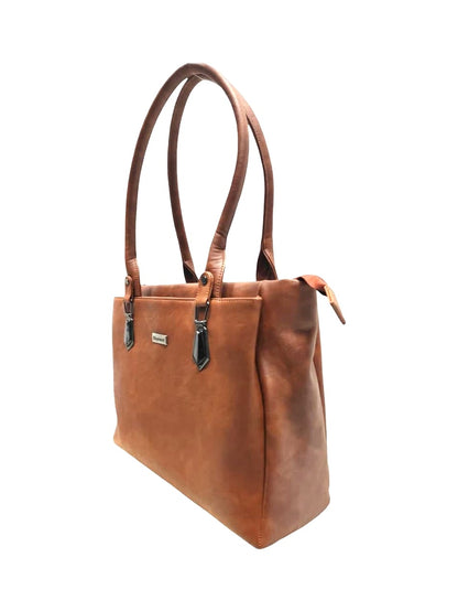 Dhariwal LAB-9916 Women’s Tote Handbag | 3 Main Compartments, 1 Side Zipper & Twin Handles | Premium PU Leather Bag