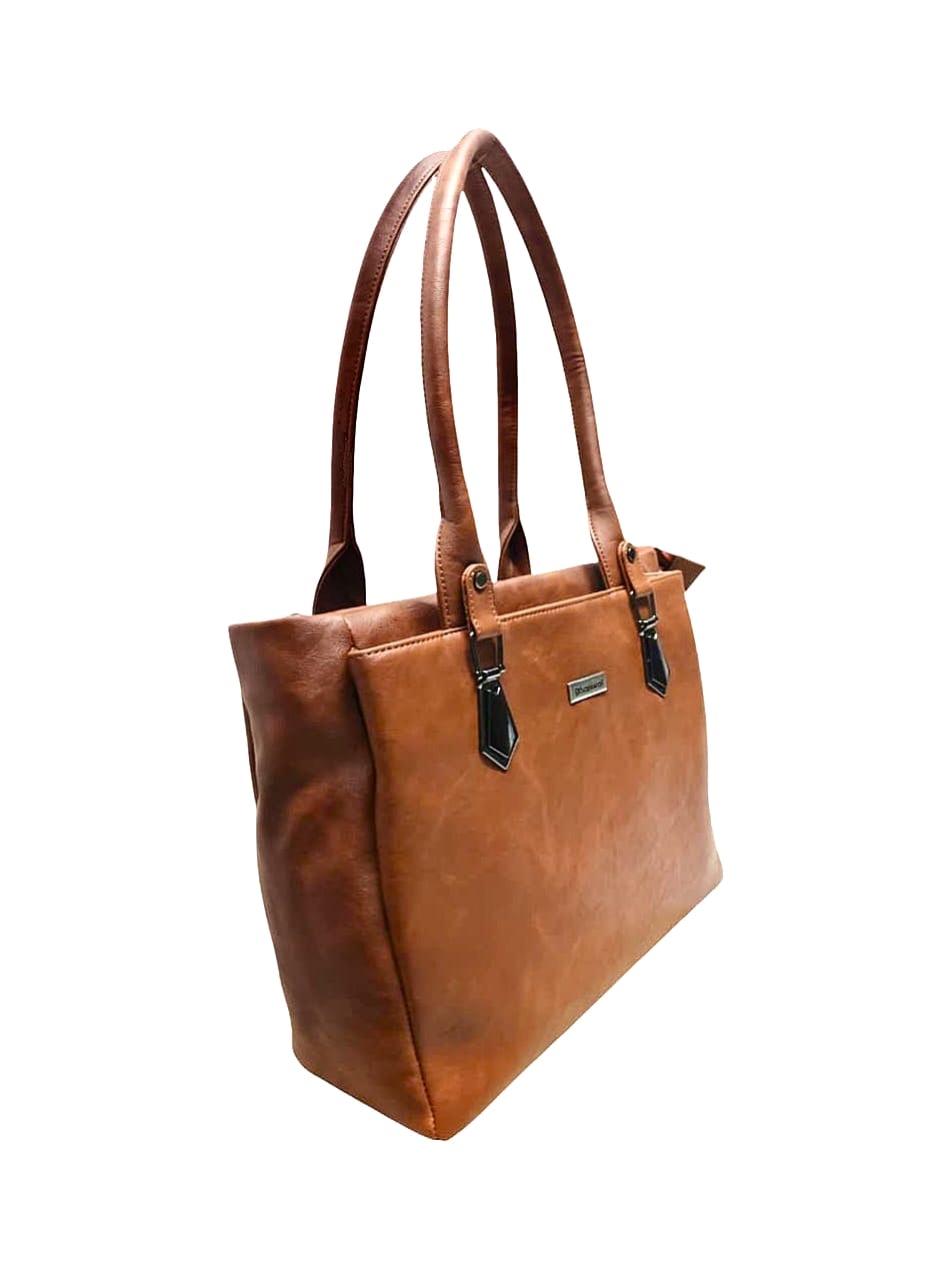 Dhariwal LAB-9916 Women’s Tote Handbag | 3 Main Compartments, 1 Side Zipper & Twin Handles | Premium PU Leather Bag