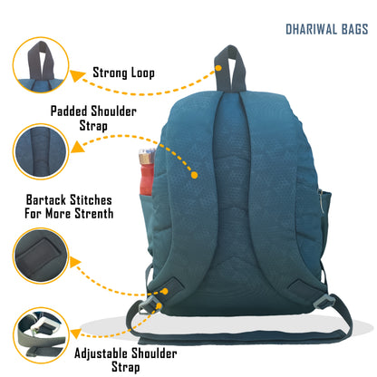 Dhariwal 27L BP-208 Unisex Backpack| Strong & Lightweight | Laptop compartment