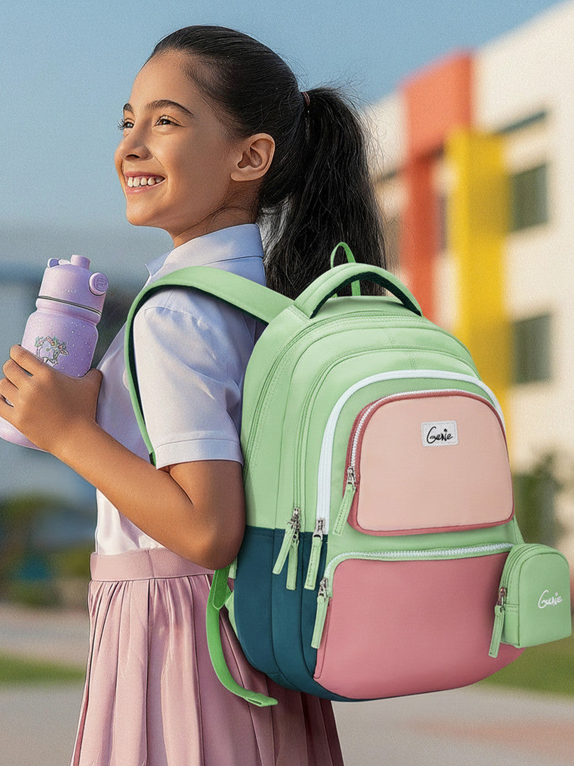 Genie 27 L Razzle School Backpack For Girls |17 Inch - Green