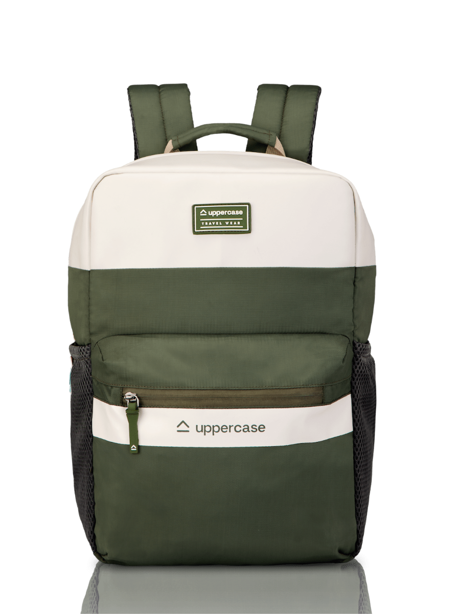 Uppercase Vegan Leather 14" Laptop Backpack Water Repellent College Bag 17L
