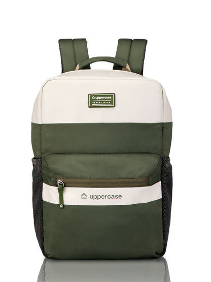 Uppercase Vegan Leather 14" Laptop Backpack Water Repellent College Bag 17L