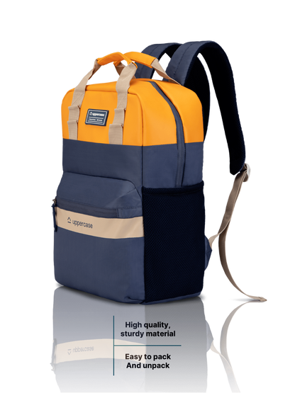 Uppercase Vegan Leather 14" Laptop Backpack Water Repellent College Bag 17L
