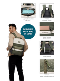 Uppercase Vegan Leather 14" Laptop Backpack Water Repellent College Bag 17L