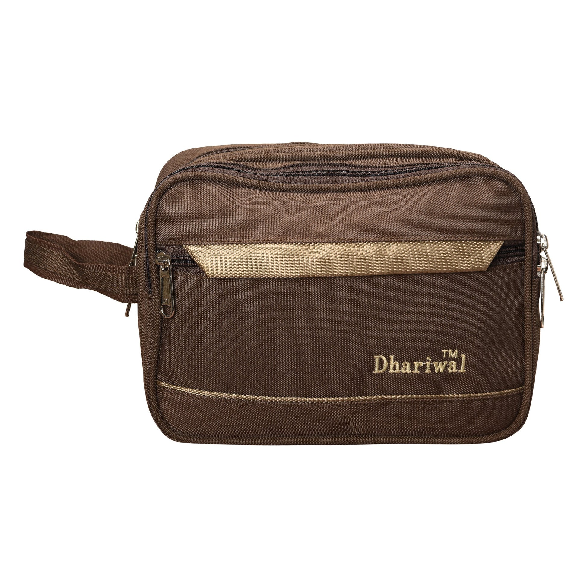 Dhariwal Cash Pouch for Cash, Keys, Shaving Kit, Cosmetics, Gadgets - SMALL Cash Bags Mohanlal Jain (Dhariwal Bags) Brown 