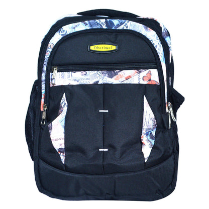 Dhariwal Dual Compartment Backpack with Rain Cover 37L BP-229 School Bags Mohanlal Jain (Dhariwal Bags) Black 