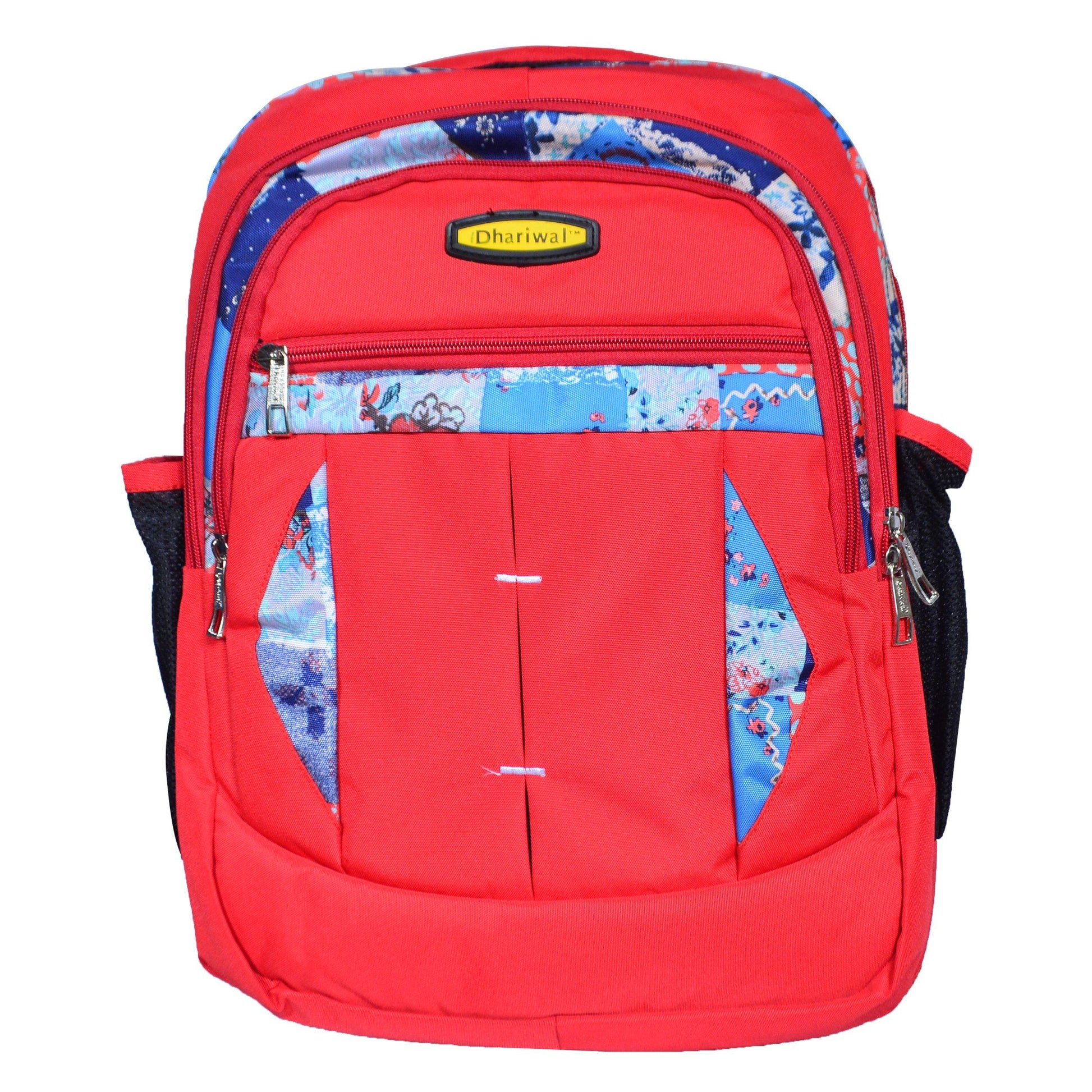 Dhariwal Dual Compartment Backpack with Rain Cover 37L BP-229 School Bags Mohanlal Jain (Dhariwal Bags) Red 