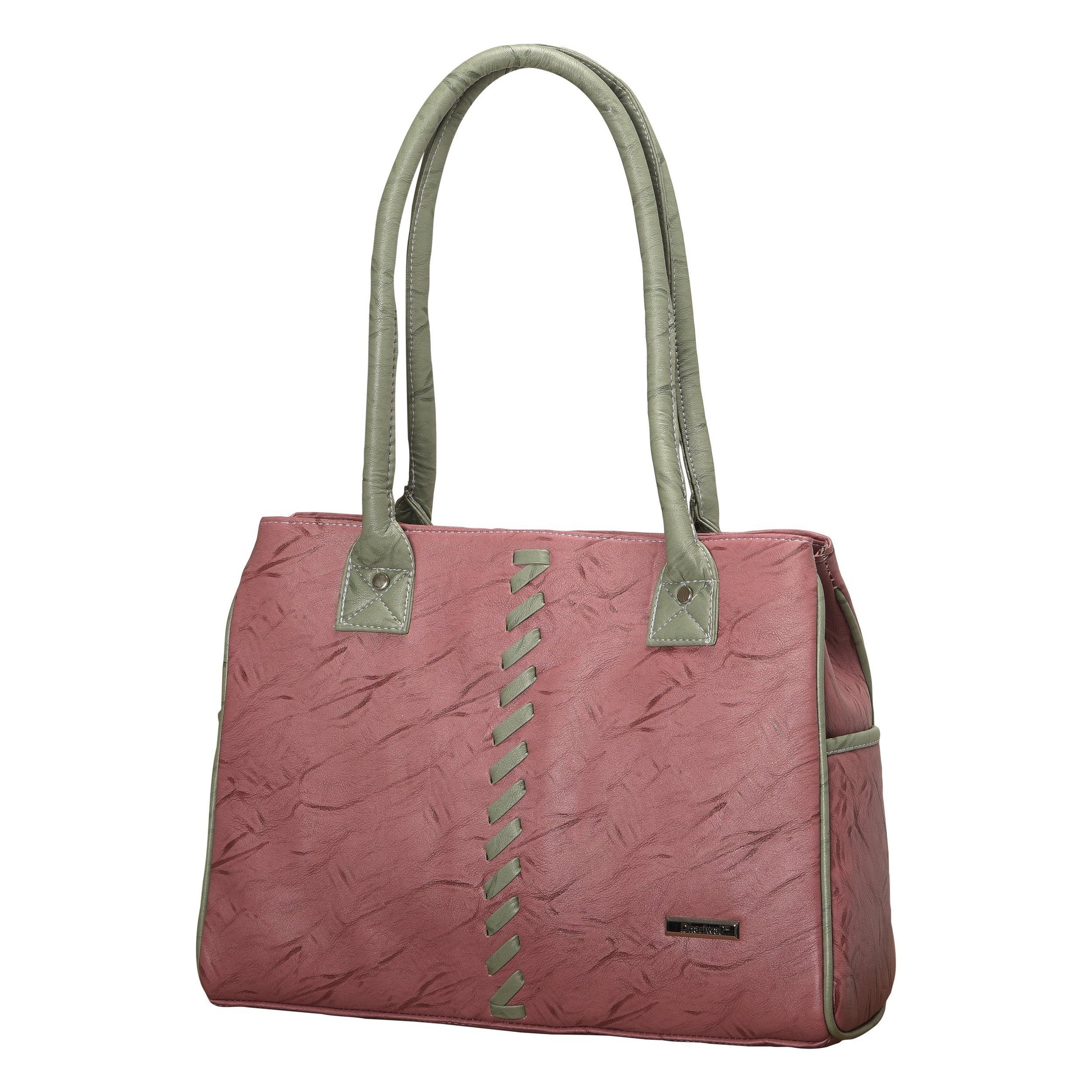 Dhariwal Foam Twin Handle Pink Ladies Handbag for Casual, Outdoor, Party, Kitty, Travel, College, Office, Shopping & Gifting Mohanlal Jain (Dhariwal Bags) 