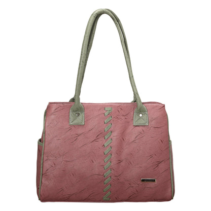 Dhariwal Foam Twin Handle Pink Ladies Handbag for Casual, Outdoor, Party, Kitty, Travel, College, Office, Shopping & Gifting Mohanlal Jain (Dhariwal Bags) 
