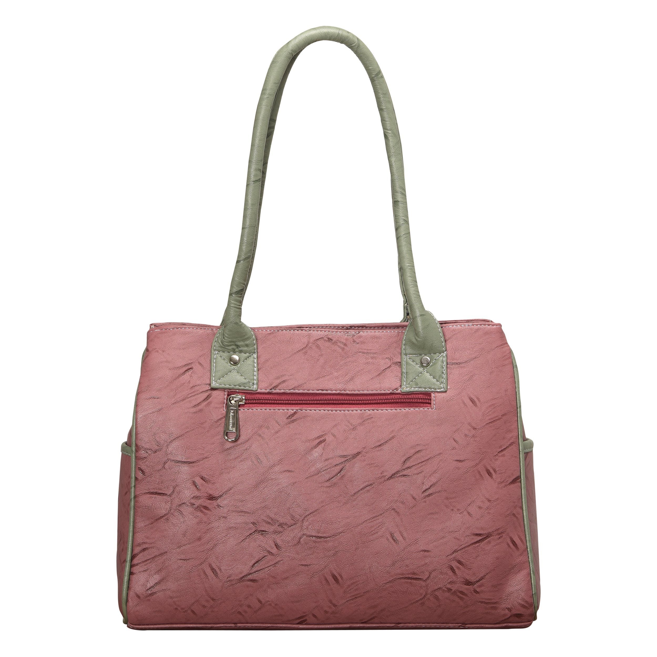 Dhariwal Foam Twin Handle Pink Ladies Handbag for Casual, Outdoor, Party, Kitty, Travel, College, Office, Shopping & Gifting Mohanlal Jain (Dhariwal Bags) 