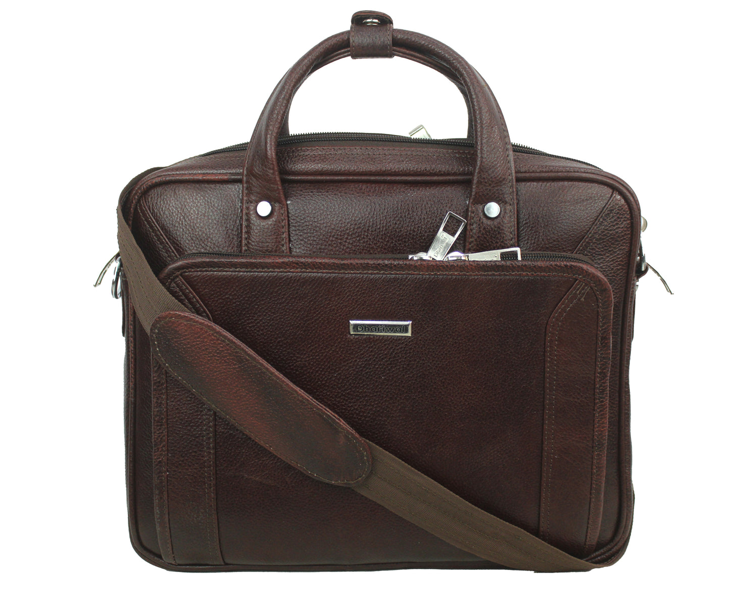 Dhariwal Genuine Leather Laptop Bag File Messenger Bag with Strap upto 13 Inch | Laptop Bag for Men EB-612 Executive Bags Dhariwal 