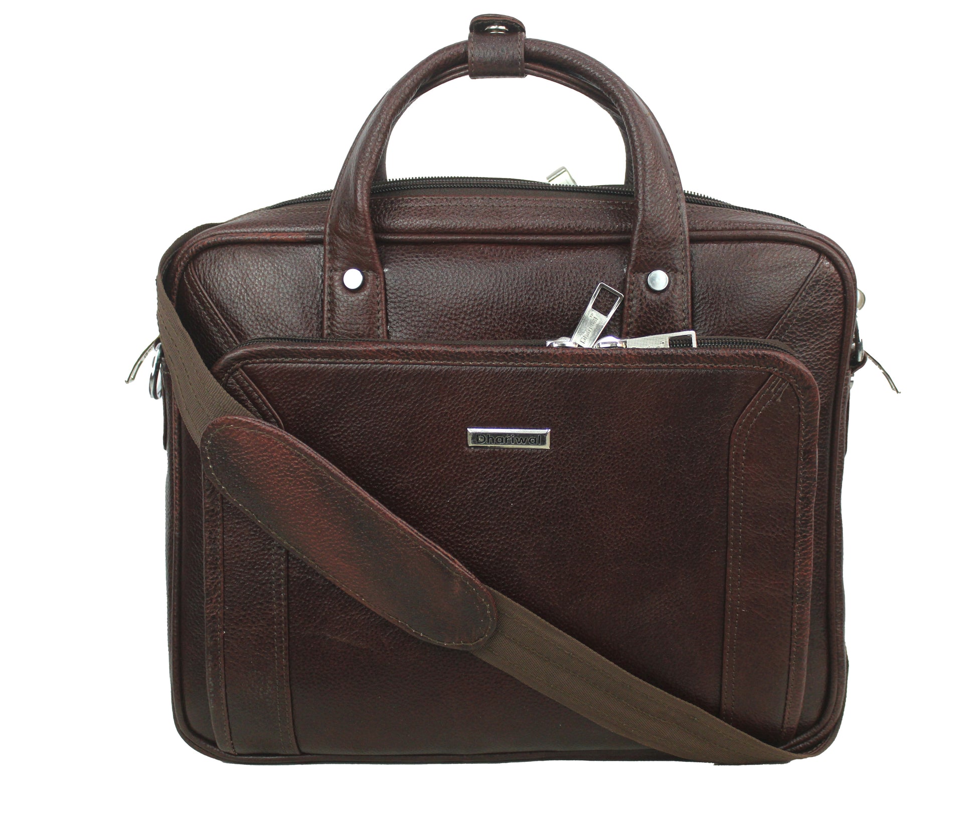 Dhariwal Genuine Leather Laptop Bag File Messenger Bag with Strap upto 13 Inch | Laptop Bag for Men EB-612 Executive Bags Dhariwal 
