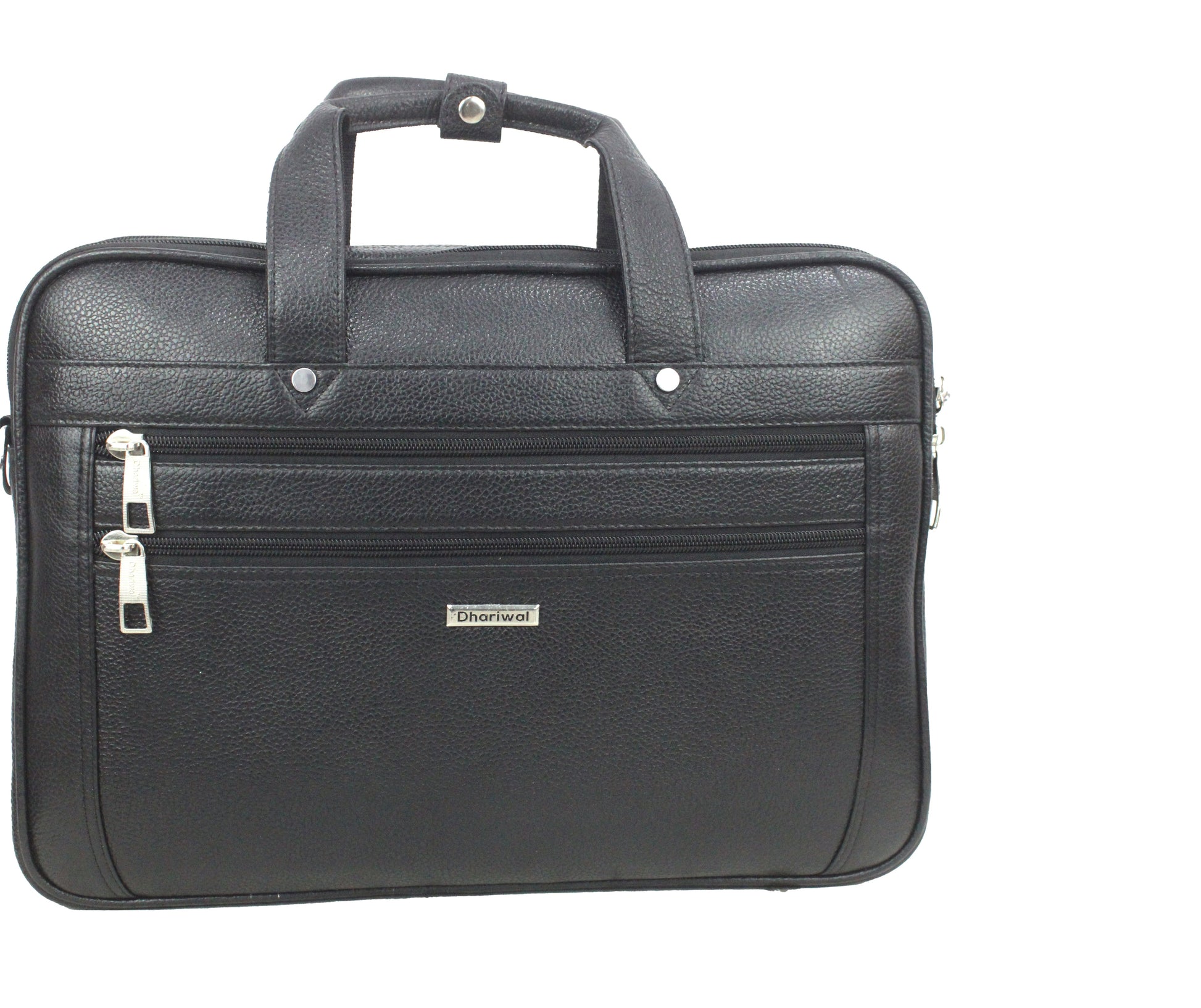 Dhariwal Genuine Leather Laptop Bag File Messenger Bag with Strap upto 15 Inch | Laptop Bag for Men EB-614 Executive Bags Dhariwal Bags Black 