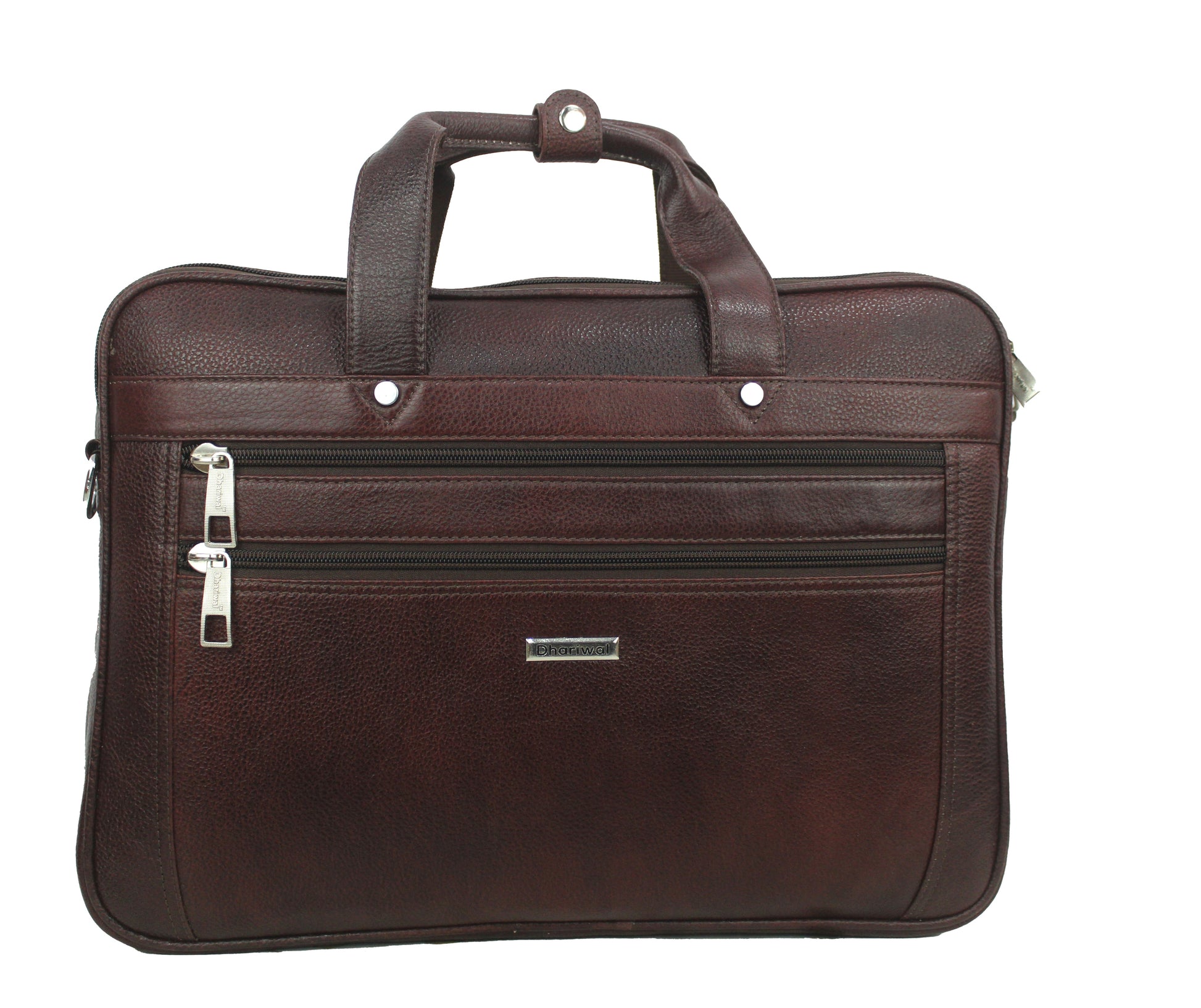 Dhariwal Genuine Leather Laptop Bag File Messenger Bag with Strap upto 15 Inch | Laptop Bag for Men EB-614 Executive Bags Dhariwal Bags Maroon 