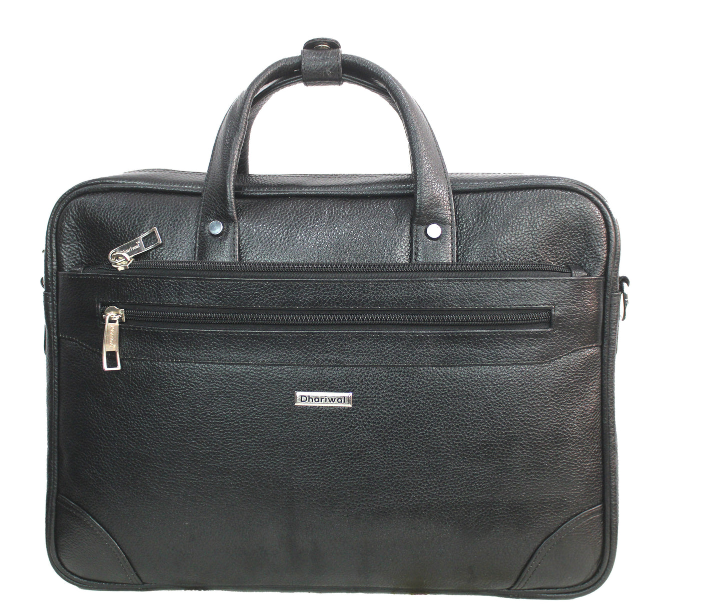 Dhariwal Genuine Leather Laptop Bag File Messenger Bag with Strap upto 16 Inch | Laptop Bag for Men EB-613 Executive Bags Dhariwal Black 