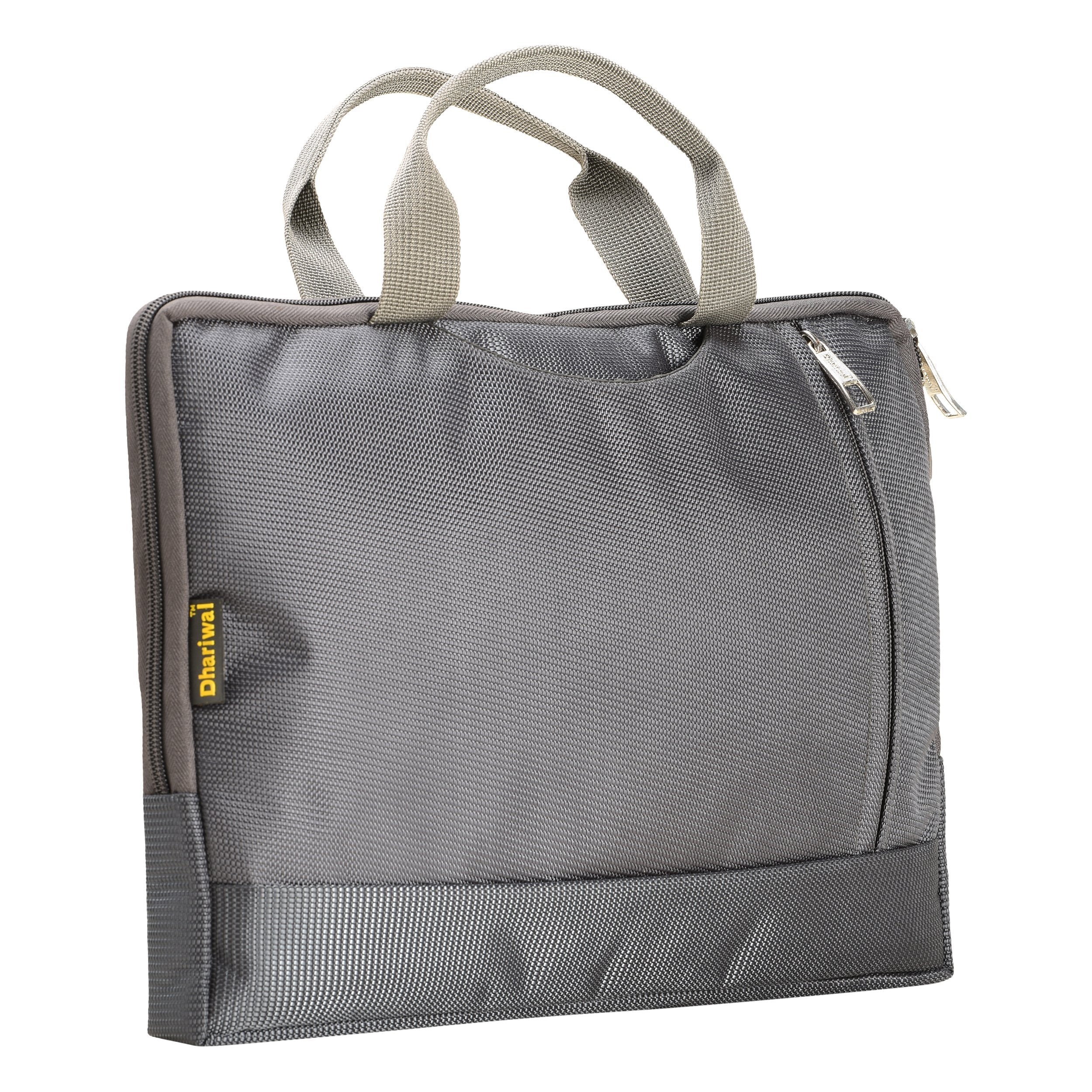 Dhariwal Laptop Bag Sleeve Messenger Bag for Laptop MacBook|Adjustable Strap, Pocket 1680 Matty 13|14|15.6|17.6 inches EB-609 Executive Bags Dhariwal Upto 15.6 inches Grey 