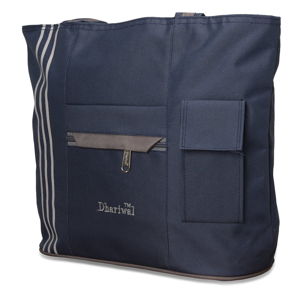 Dhariwal Matty Twin Handle Ladies Shopping Bag, Vanity Bag for Carriage, Travel, Casual,Outdoor Shopping Bags Mohanlal Jain (Dhariwal Bags) Blue 