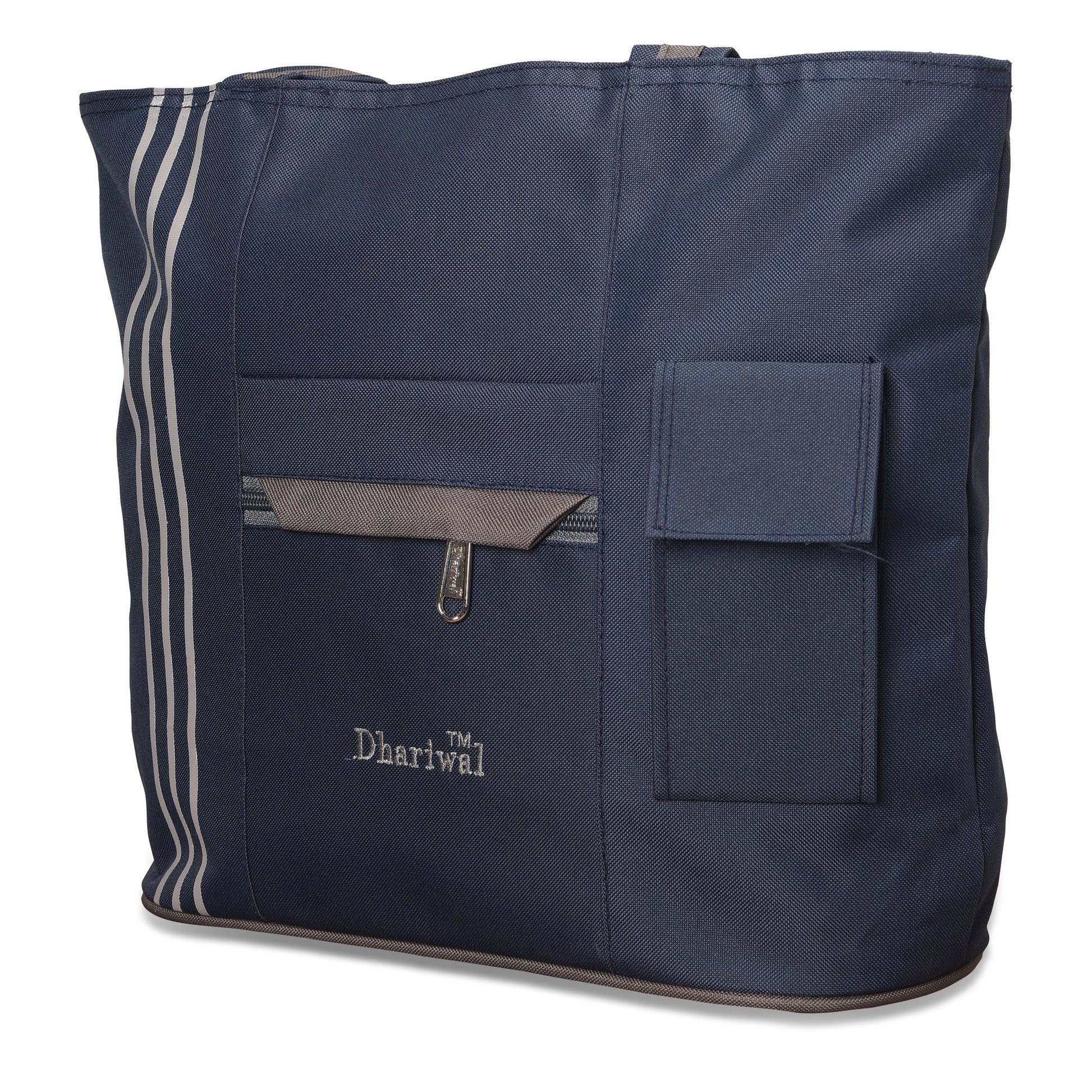 Dhariwal Matty Twin Handle Ladies Shopping Bag, Vanity Bag for Carriage, Travel, Casual,Outdoor Shopping Bags Mohanlal Jain (Dhariwal Bags) Blue 