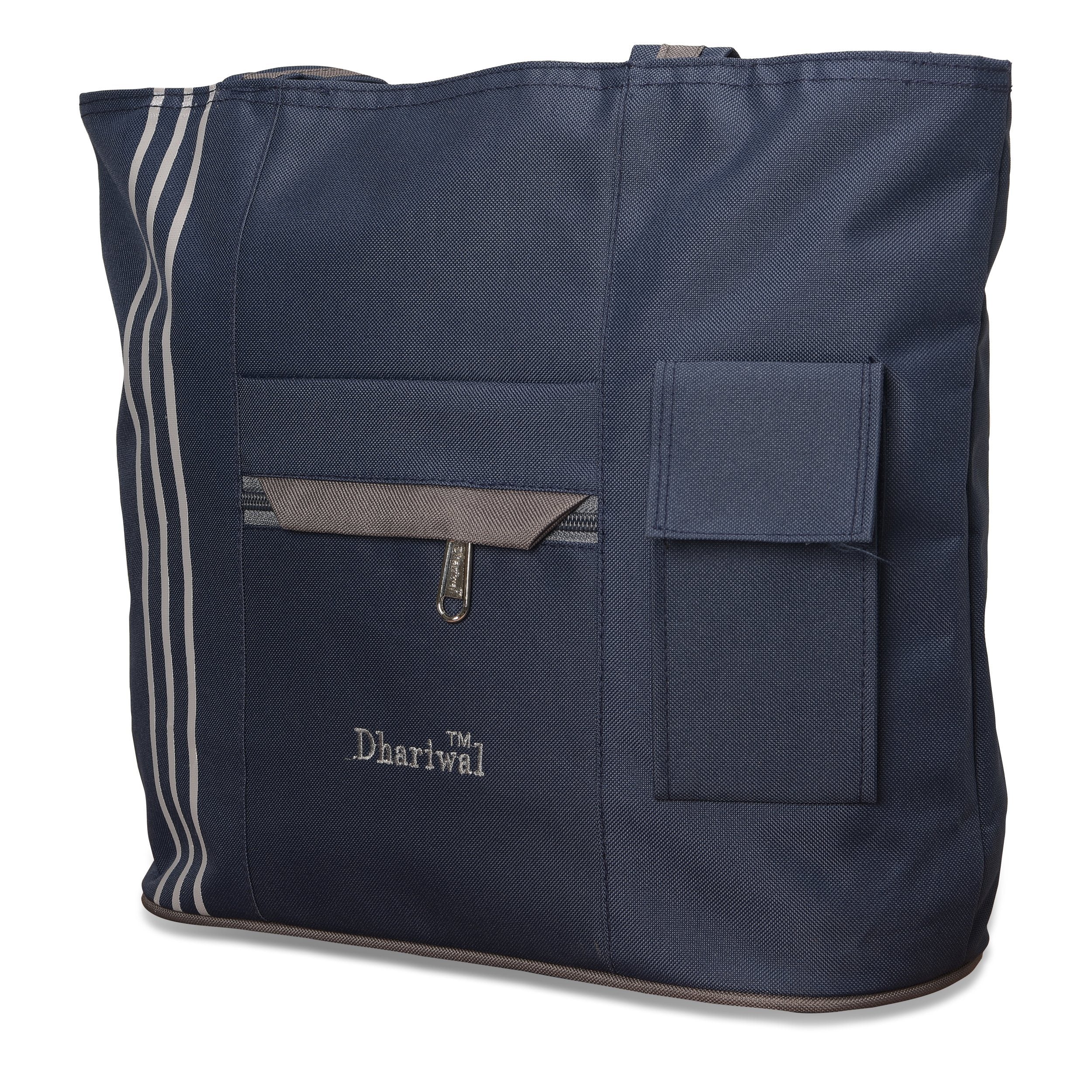 Dhariwal Matty Twin Handle Ladies Shopping Bag, Vanity Bag for Carriage, Travel, Casual,Outdoor Shopping Bags Mohanlal Jain (Dhariwal Bags) Blue 