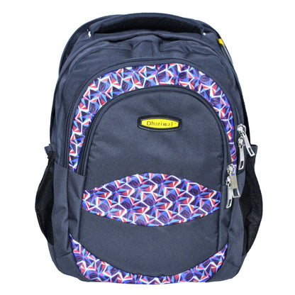 Dhariwal Multi Color Dual Compartment Unisex Printed School BackPack 39L BP-203 School Bags Dhariwal Grey 