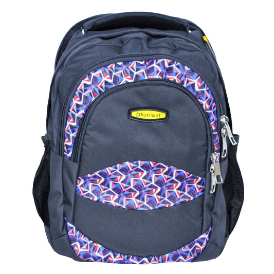Dhariwal Multi Color Dual Compartment Unisex Printed School BackPack 39L BP-203 School Bags Dhariwal Grey 