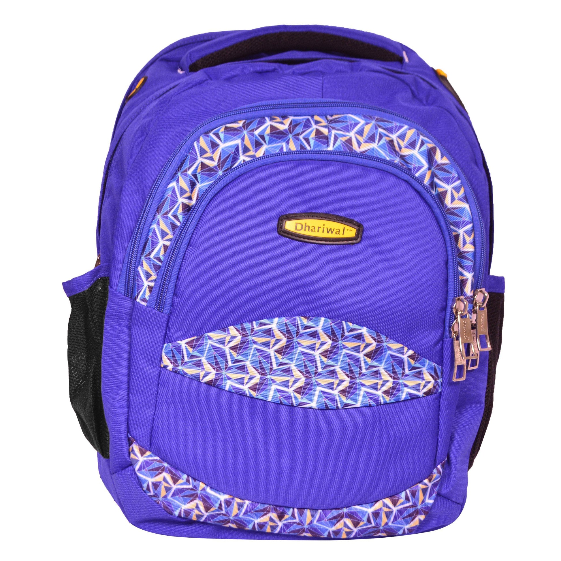 Dhariwal Multi Color Dual Compartment Unisex Printed School BackPack 39L BP-203 School Bags Dhariwal Royal Blue 