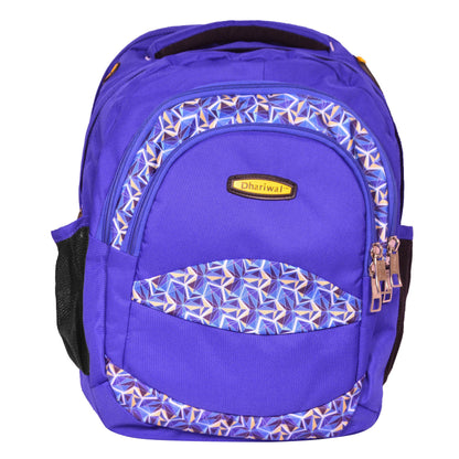 Dhariwal Multi Color Dual Compartment Unisex Printed School BackPack 39L BP-203 School Bags Dhariwal Royal Blue 