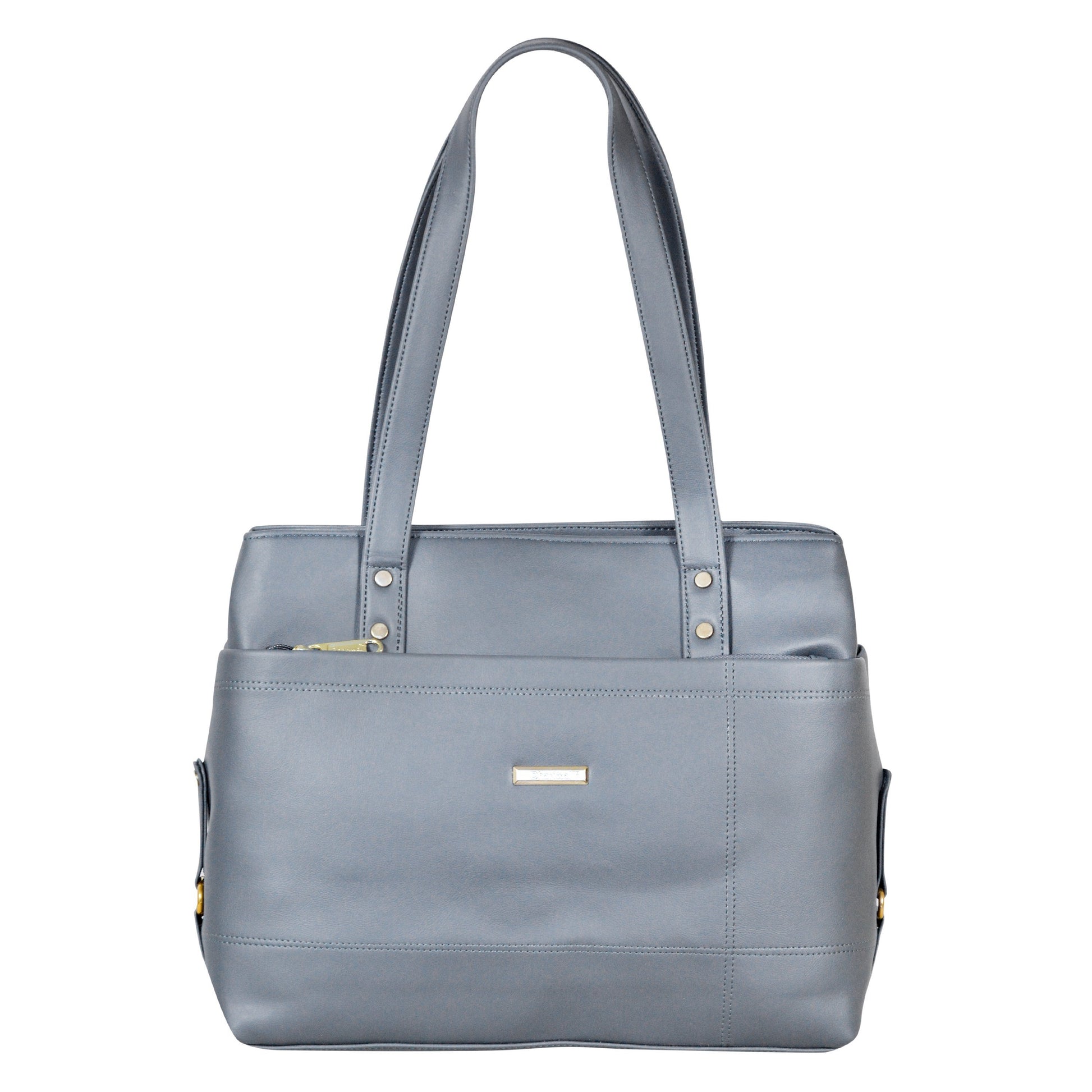 Dhariwal Multi Compartment Twin Handle Ladies Handbag LAD-9901 Ladies Bags Mohanlal Jain (Dhariwal Bags) GREY 