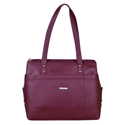 Dhariwal Multi Compartment Twin Handle Ladies Handbag LAD-9901 Ladies Bags Mohanlal Jain (Dhariwal Bags) MAROON 