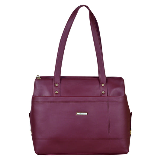 Dhariwal Multi Compartment Twin Handle Ladies Handbag LAD-9901 Ladies Bags Mohanlal Jain (Dhariwal Bags) MAROON 