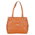 Dhariwal Multi Compartment Twin Handle Ladies Handbag LAD-9901 Ladies Bags Mohanlal Jain (Dhariwal Bags) TAN 