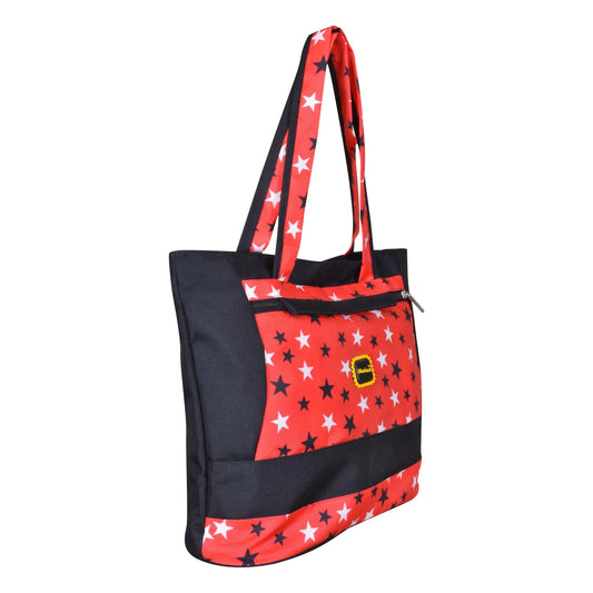 Dhariwal Printed Twin Handle Matty Ladies Shopping Bag, Vanity Bag for Carriage, Travel, Casual,Outdoor - SHB 1402 Shopping Bags Mohanlal Jain (Dhariwal Bags) Black 