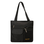 Dhariwal PU Twin Handle Water Resistant Ladies Shopping Bag, Vanity Bag for Carriage, Travel, Casual, Outdoor, Party, Kitty Shopping Bags Mohanlal Jain (Dhariwal Bags) Black 