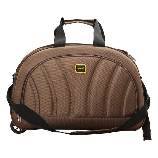 Dhariwal Rolling Duffle Bag [Size 20"] [Capacity(in L) 50L] [Model No. DB-701] - Cabin Luggage Duffel Bags Mohanlal Jain (Dhariwal Bags) Brown 