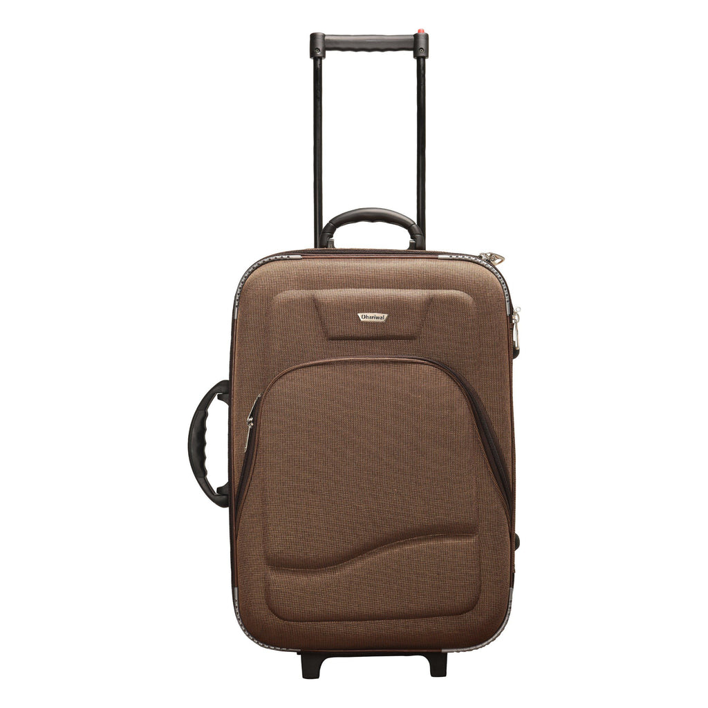 Dhariwal Rolling Trolley Suitcase 20" Cabin Bag 50L SC-803 Suitcases Mohanlal Jain (Dhariwal Bags) Brown 