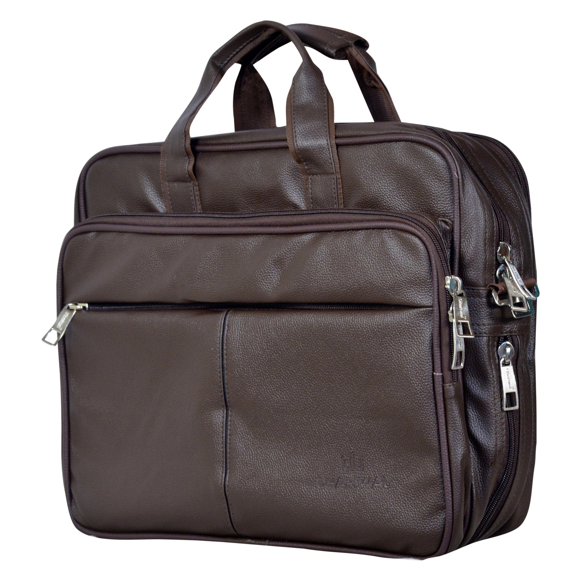 Foam File Messenger Bag 16 Inch Brown Faux Leather Office Bag | Laptop Bag for Men EB-611 Executive Bags Dhariwal 