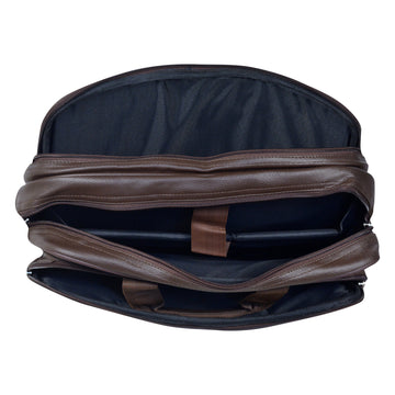 Foam File Messenger Bag 16 Inch Brown Faux Leather Office Bag | Laptop Bag for Men EB-611 Executive Bags Dhariwal 