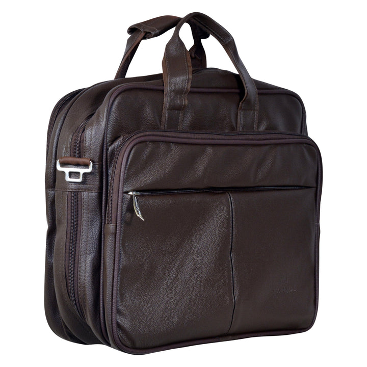Foam File Messenger Bag 16 Inch Brown Faux Leather Office Bag | Laptop Bag for Men EB-611 Executive Bags Dhariwal 